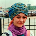 Junge Frau  Istanbul/Eminönü-alt : Eminönü-alt, Istanbul, Menschen, Schiffsanleger, Stadtteile, Türkei